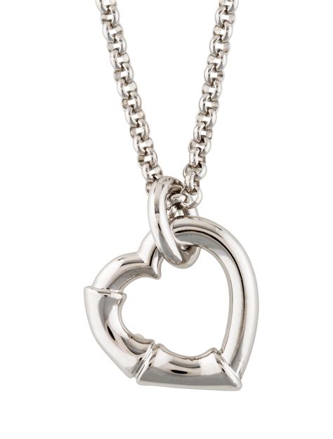 gucci silver bamboo heart pendant|Trademark necklace with heart pendant .